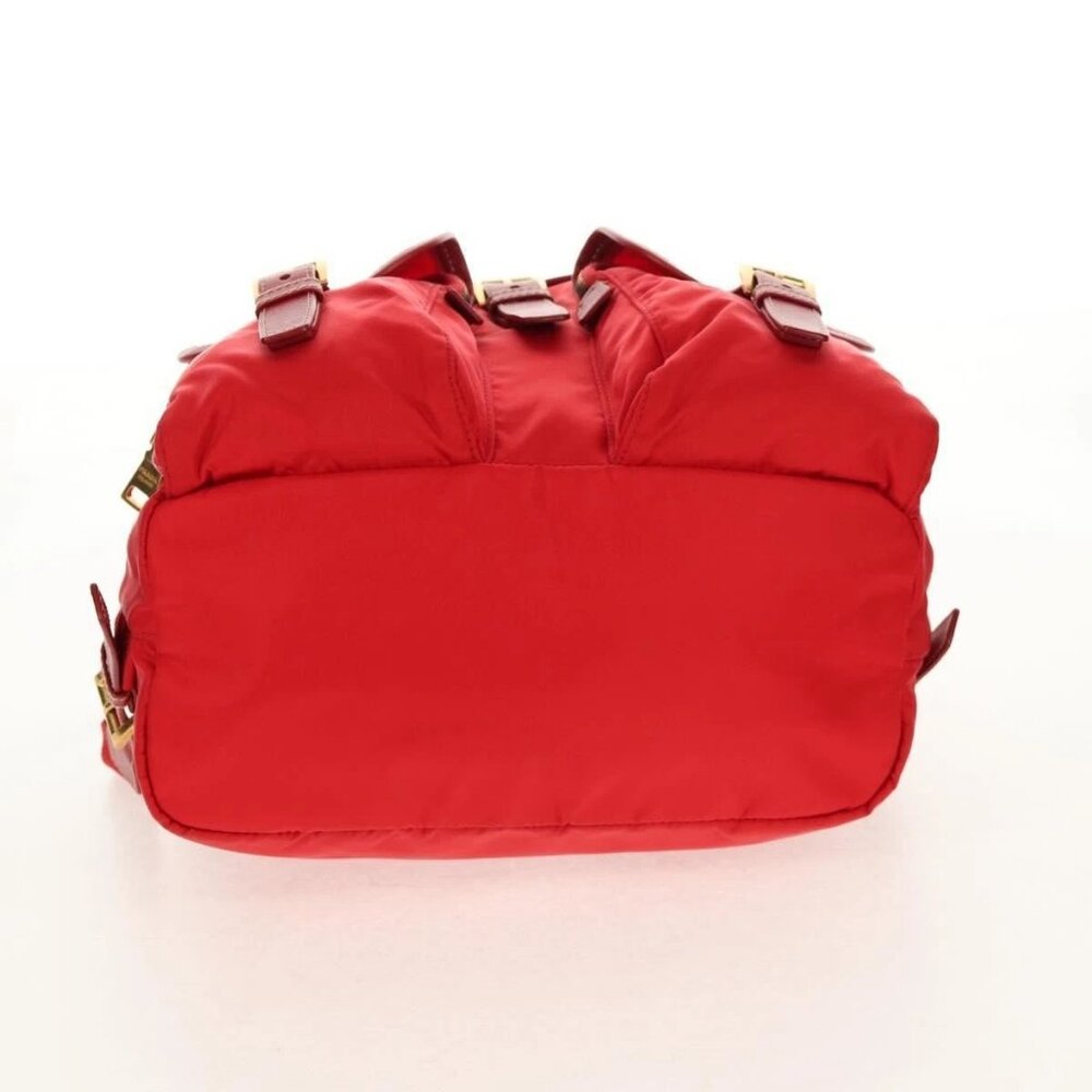PRADA Backpack Nylon Red Gold Auth 158701V - Picture 7 of 16